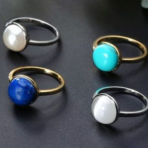 Jewelry - 18k Boho Turquoise Round Stone Ring Jewelry - 18k Boho Turquoise Round Stone Ring